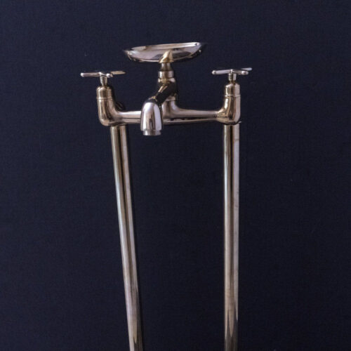 Unlacquered Brass Floor Mount Bath Tub Filler