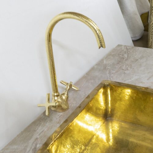 Unlacquered Brass Gooseneck Brass Faucet - Image 5