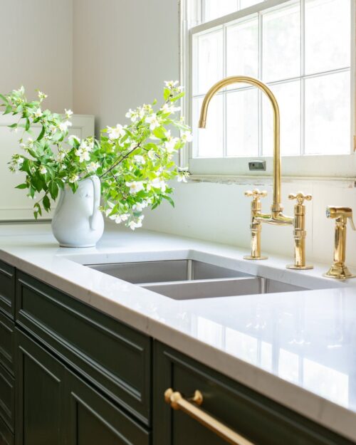 Unlacquered Brass Kitchen Bridge Faucet