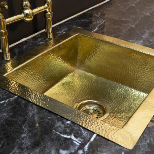 Unlacquered Brass Kitchen Island Solid, Undermount Brass Sink, Hammered Bar Sink - Image 5