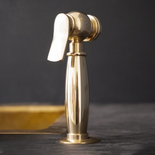 Unlacquered Brass kitchen side sprayer - Image 2