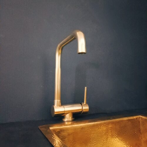 Unlacquered Brass Mixer Faucet With Foldable Spout - Image 8