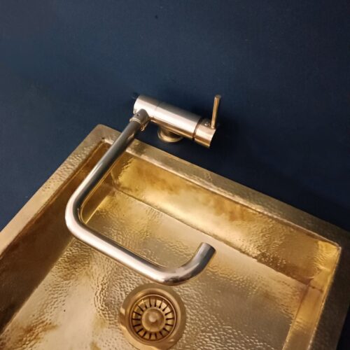 Unlacquered Brass Mixer Faucet With Foldable Spout - Image 5