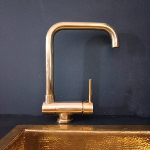 Unlacquered Brass Mixer Faucet With Foldable Spout - Image 3