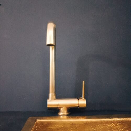 Unlacquered Brass Mixer Faucet With Foldable Spout - Image 6