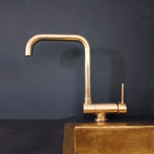 Unlacquered Brass Mixer Faucet With Foldable Spout - Image 7