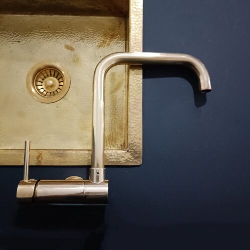 Unlacquered Brass Mixer Faucet With Foldable Spout - Image 9