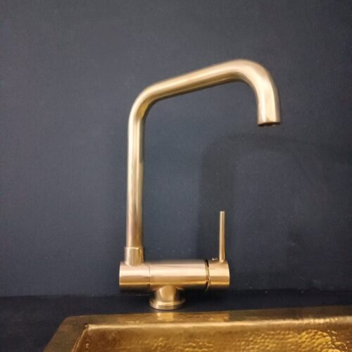 Unlacquered Brass Mixer Faucet With Foldable Spout - Image 2