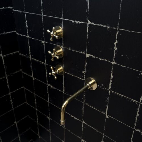 Unlacquered Brass Solid Brass Shower Head And Tub Filller - Image 9