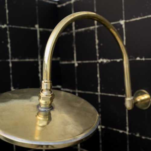 Unlacquered Brass Solid Brass Shower Head And Tub Filller - Image 4