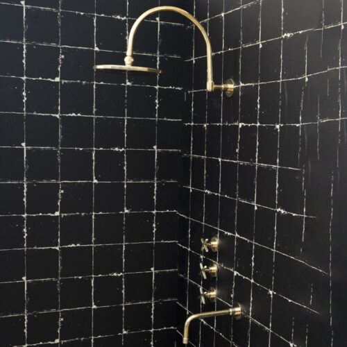 Unlacquered Brass Solid Brass Shower Head And Tub Filller - Image 3