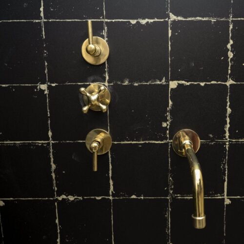 Unlacquered Brass Solid Brass Shower Head And Tub Filller - Image 2