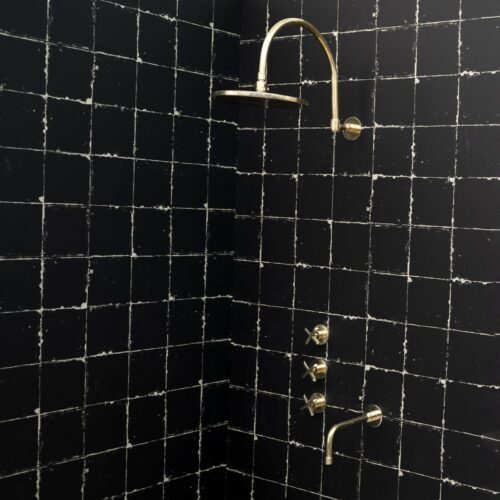 Unlacquered Brass Solid Brass Shower Head And Tub Filller