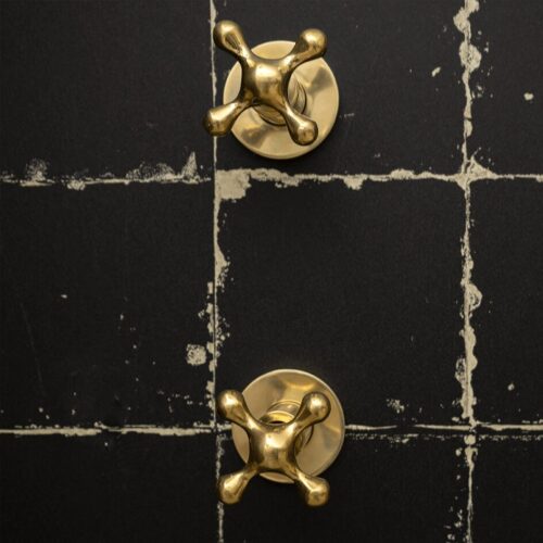 Unlacquered Brass Solid Brass Shower Head With Curved Arm - Image 3