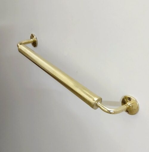 Unlacquered brass towel bar