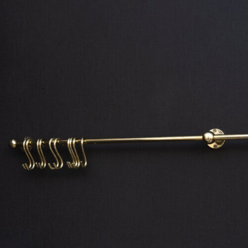 Unlacquered Brass Wall Mount Pot Rack - Image 3