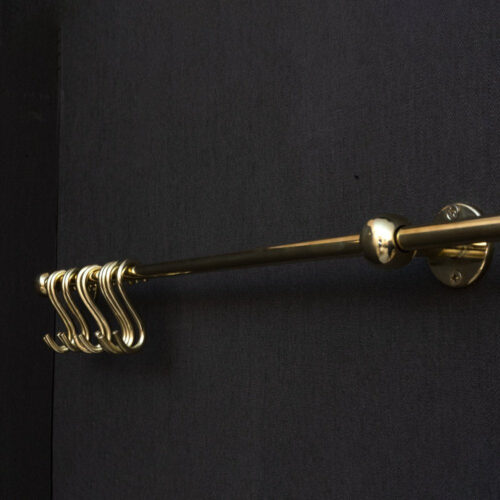 Unlacquered Brass Wall Mount Pot Rack - Image 4