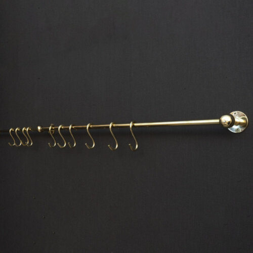 Unlacquered Brass Wall Mount Pot Rack - Image 5