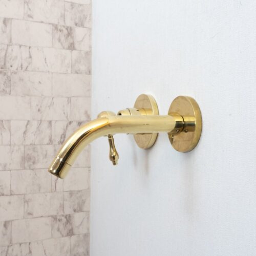 Unlacquered Brass Wall Mounted Mixer Faucet - Image 6