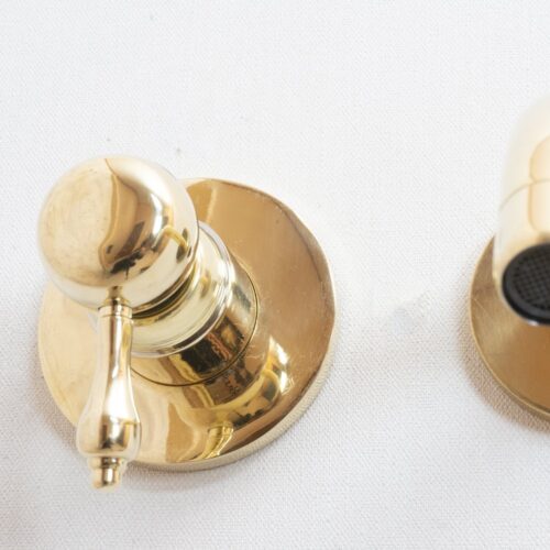 Unlacquered Brass Wall Mounted Mixer Faucet - Image 3