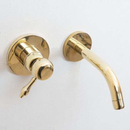 Unlacquered Brass Wall Mounted Mixer Faucet - Image 9