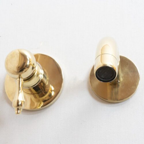 Unlacquered Brass Wall Mounted Mixer Faucet - Image 8