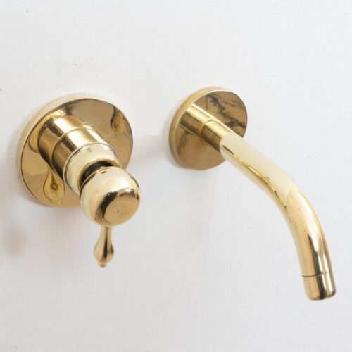 Unlacquered Brass Wall Mounted Mixer Faucet - Image 2