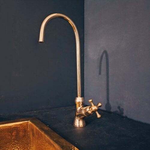 Unlacquered brass water filter faucet