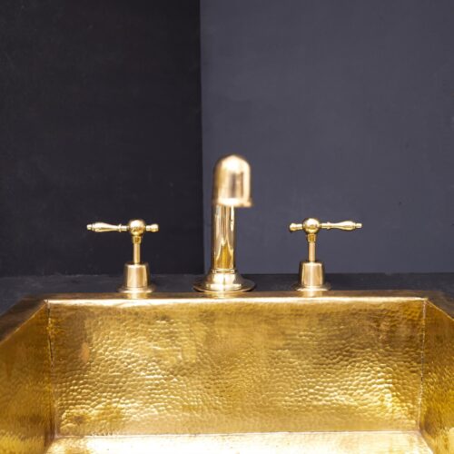 Unlacquered Brass Widespread Prep Sink Faucet - Image 2