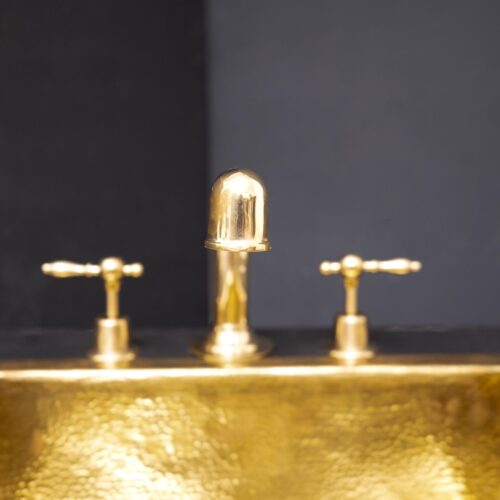 Unlacquered Brass Widespread Prep Sink Faucet - Image 8