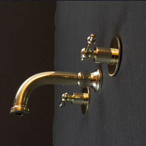 Wall Mounted Handcrafted Faucet With Lever Handles - Image 2