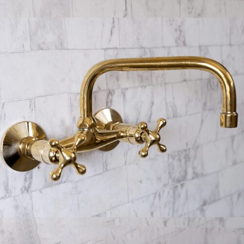 Wall Mounted Unlacquered Brass Faucet - Image 7