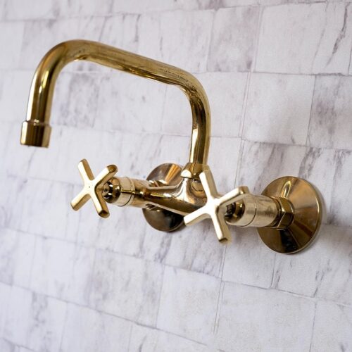 Wall Mounted Unlacquered Brass Faucet - Image 8