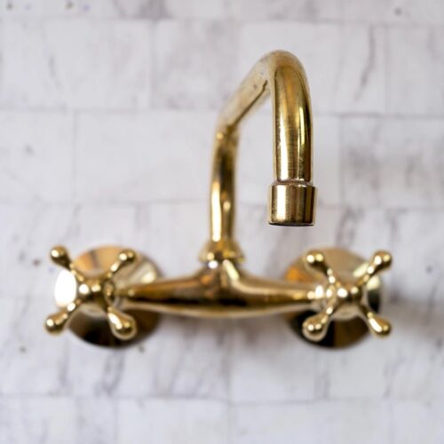 Wall Mounted Unlacquered Brass Faucet - Image 4