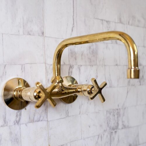 Wall Mounted Unlacquered Brass Faucet - Image 2