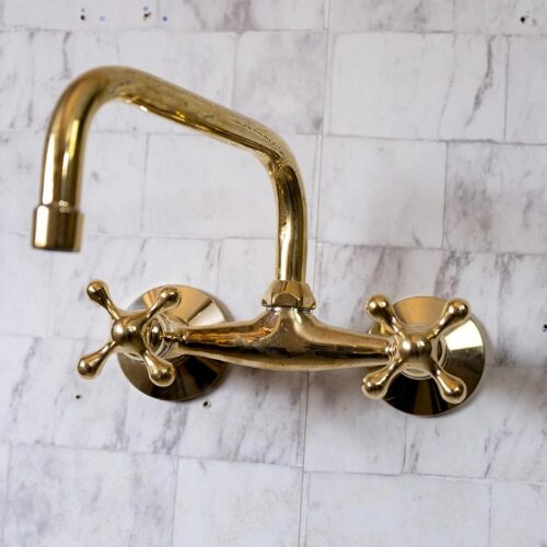 Wall Mounted Unlacquered Brass Faucet - Image 6