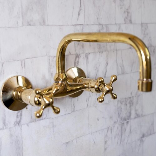 Wall Mounted Unlacquered Brass Faucet - Image 3