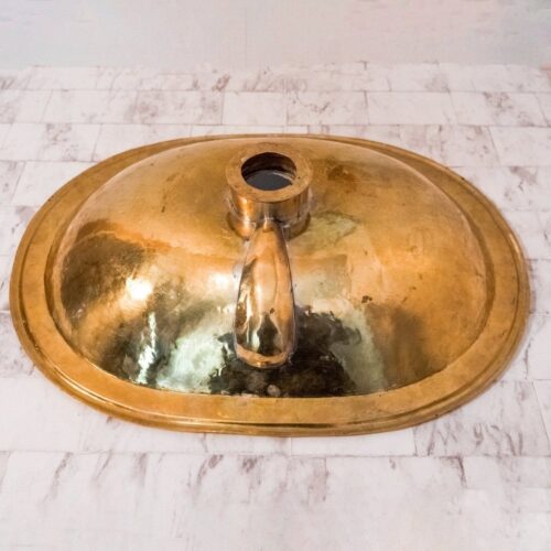 Wood And Brass Handcrafted Bathroom Sink - Image 3