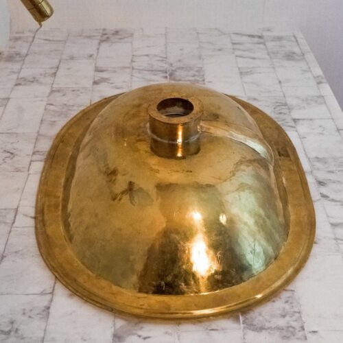 Wood And Brass Handcrafted Bathroom Sink - Image 4